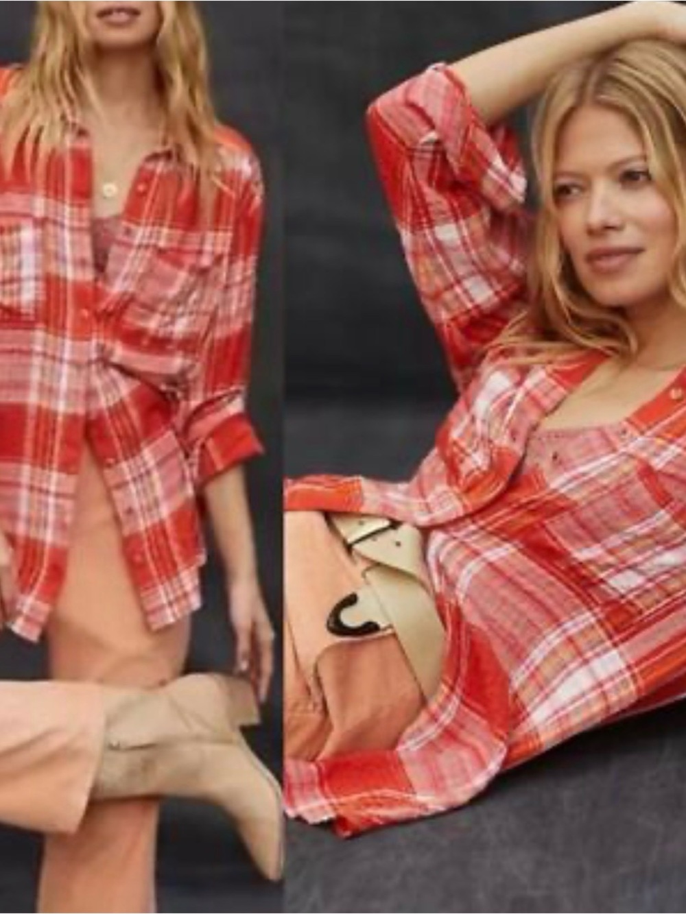 Pilcro Red Plaid Button-Up Shirt